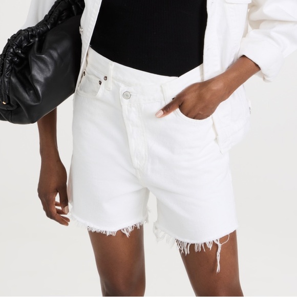 AGOLDE CRISS CROSS WHITE JEAN SHORT SZ 31